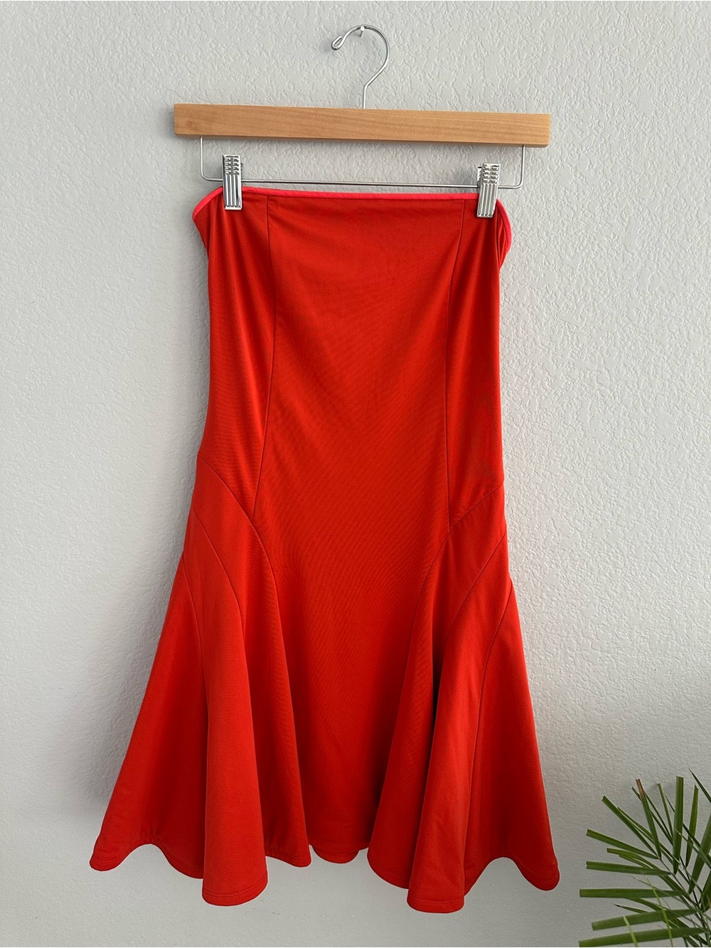 DKNY Red Strapless Cutout Back Fit & Flare Dress Size 0